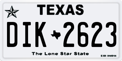 TX license plate DIK2623
