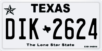TX license plate DIK2624