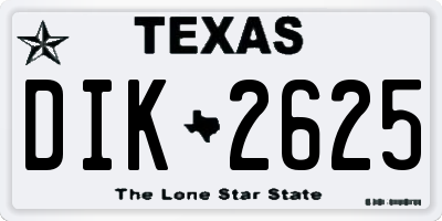 TX license plate DIK2625