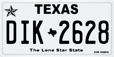 TX license plate DIK2628