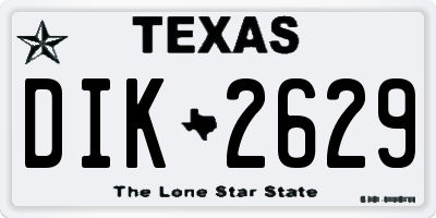TX license plate DIK2629