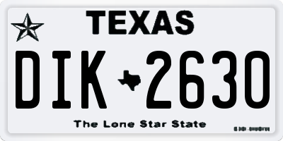TX license plate DIK2630