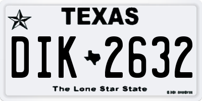 TX license plate DIK2632