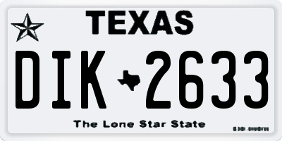 TX license plate DIK2633
