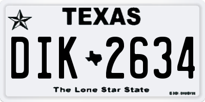 TX license plate DIK2634