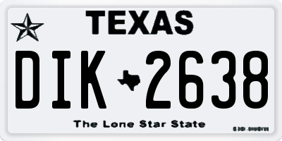 TX license plate DIK2638