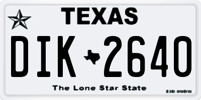 TX license plate DIK2640