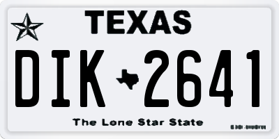 TX license plate DIK2641