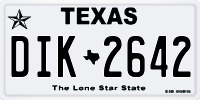 TX license plate DIK2642