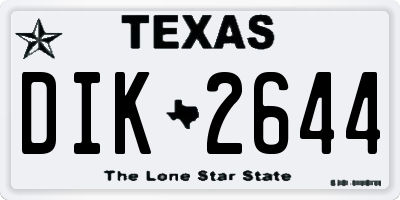 TX license plate DIK2644