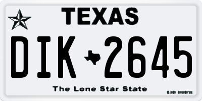 TX license plate DIK2645