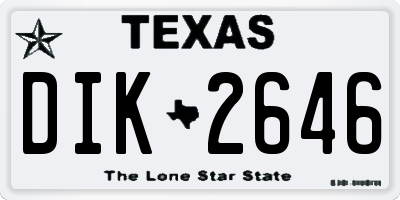 TX license plate DIK2646