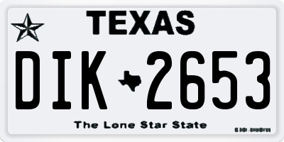 TX license plate DIK2653