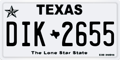 TX license plate DIK2655