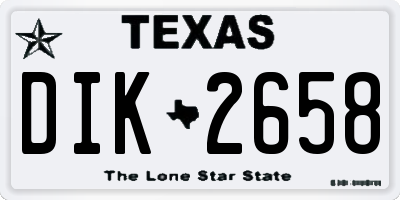 TX license plate DIK2658