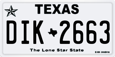 TX license plate DIK2663