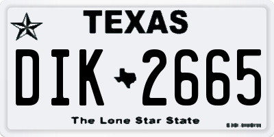 TX license plate DIK2665