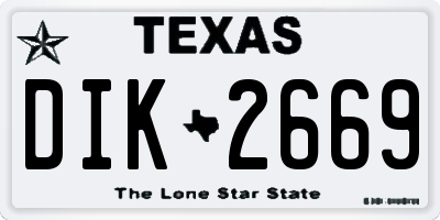TX license plate DIK2669