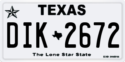 TX license plate DIK2672