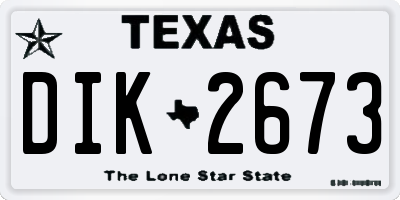 TX license plate DIK2673