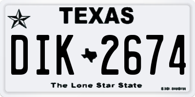 TX license plate DIK2674