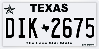 TX license plate DIK2675