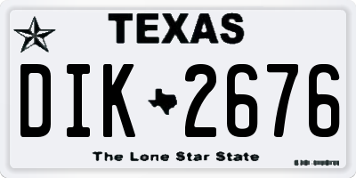 TX license plate DIK2676