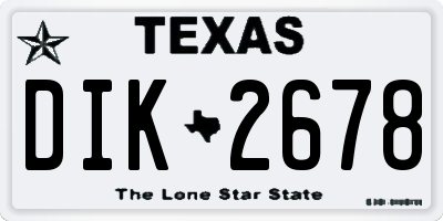 TX license plate DIK2678