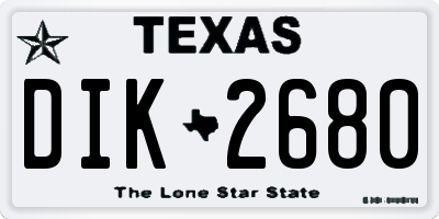 TX license plate DIK2680