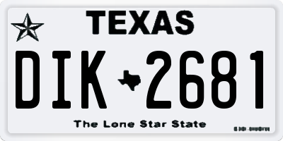 TX license plate DIK2681