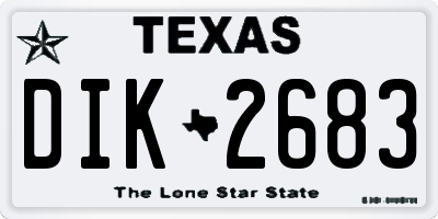 TX license plate DIK2683
