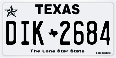 TX license plate DIK2684