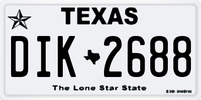 TX license plate DIK2688