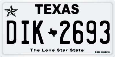 TX license plate DIK2693