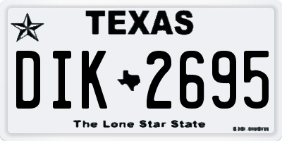 TX license plate DIK2695