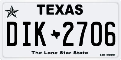 TX license plate DIK2706