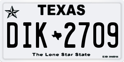 TX license plate DIK2709