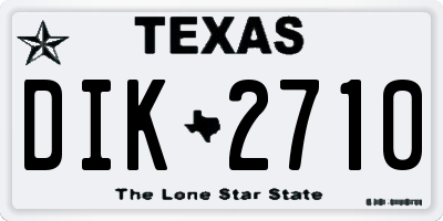 TX license plate DIK2710