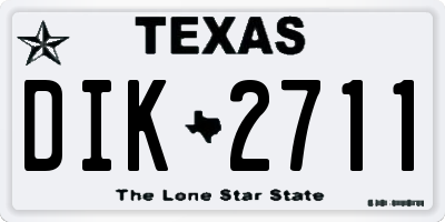 TX license plate DIK2711