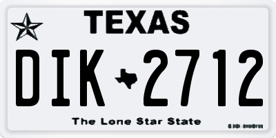 TX license plate DIK2712