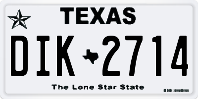 TX license plate DIK2714