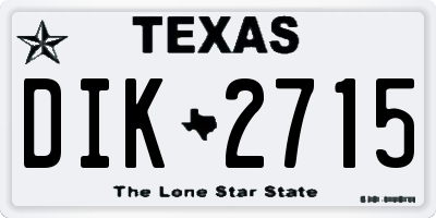 TX license plate DIK2715