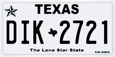 TX license plate DIK2721