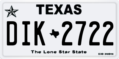 TX license plate DIK2722