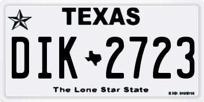 TX license plate DIK2723