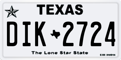 TX license plate DIK2724