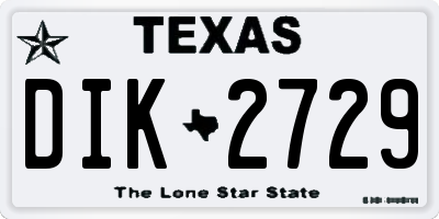 TX license plate DIK2729