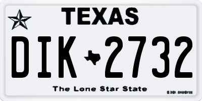 TX license plate DIK2732