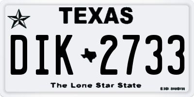 TX license plate DIK2733