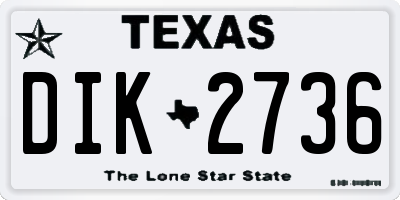 TX license plate DIK2736